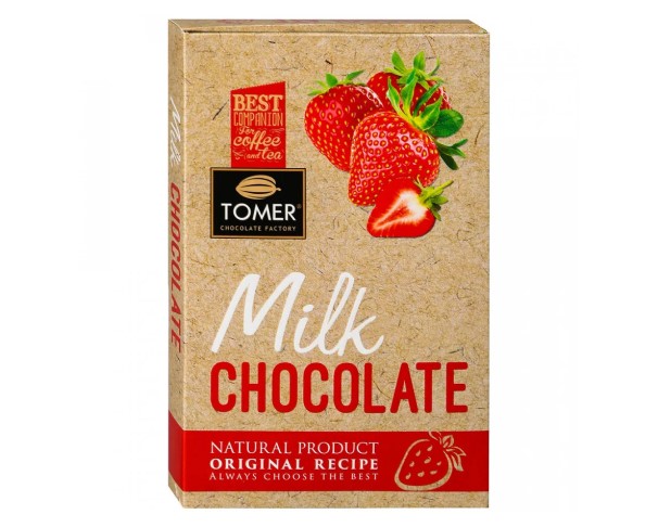 Шоколад ТОМЕР молочный с клубникой 90г / интернет-магазин напитков Лоза в Улан-Удэ