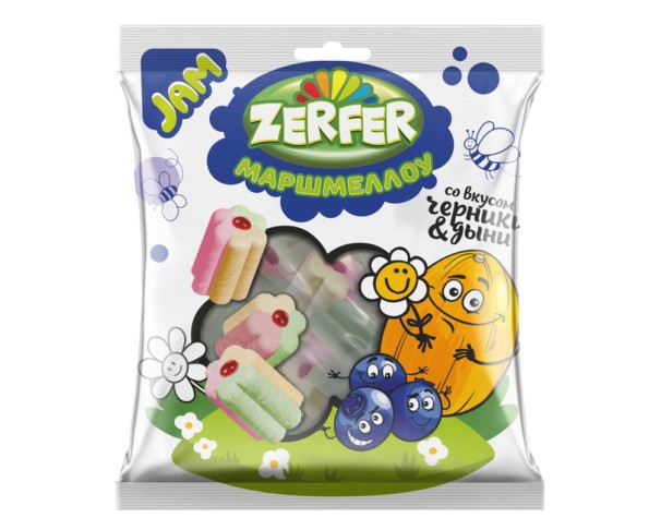 Маршмеллоу ZERFER JAM черника/дыня 90г / интернет-магазин напитков Лоза в Улан-Удэ