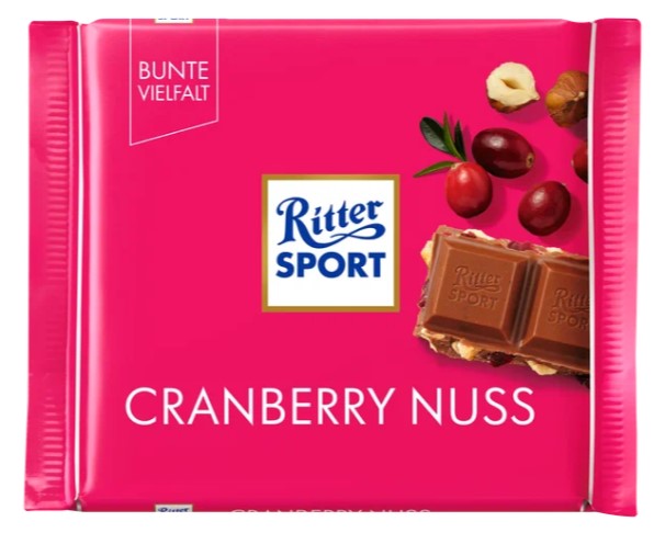 Шоколад RITTER SPORT молочный Фундук и клюква 100г / интернет-магазин напитков Лоза в Улан-Удэ