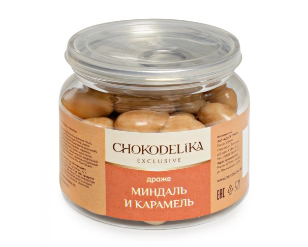 Драже ШОКОДЕЛИКА Миндаль и карамель 120г в банке / интернет-магазин напитков Лоза в Улан-Удэ