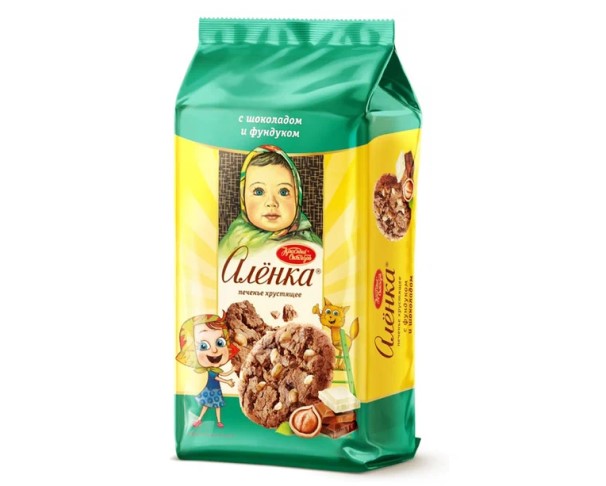 Печенье сдобное АЛЕНКА хрустящее с фундуком и шок 200г / интернет-магазин напитков Лоза в Улан-Удэ