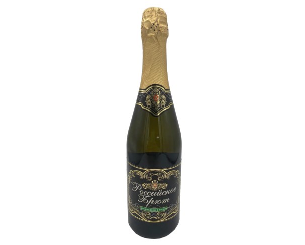 Вино игристое РОССИЙСКОЕ белое брют 13% 750мл (черн. эт.) / интернет-магазин напитков Лоза в Улан-Удэ