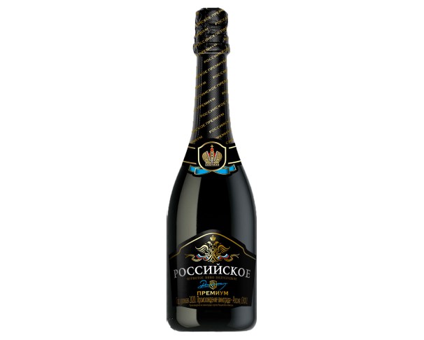 Вино игристое РОССИЙСКОЕ Премиум белое полусладкое 13% 750мл (черн. эт.) / интернет-магазин напитков Лоза в Улан-Удэ