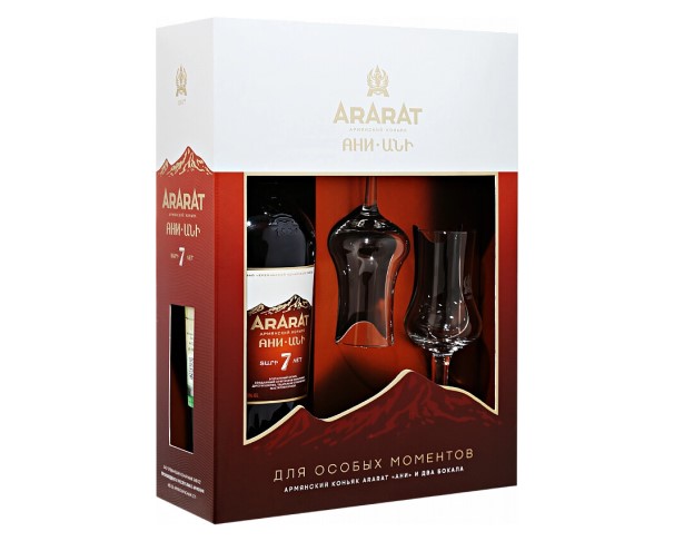 Коньяк АРАРАТ Ани 700мл п/у + 2 бокала / интернет-магазин напитков Лоза в Улан-Удэ