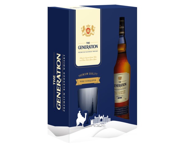 Виски ЗЕ ДЖЕНЕРЕЙШН Премиум 42,8% 750мл п/у + бокал / интернет-магазин напитков Лоза в Улан-Удэ