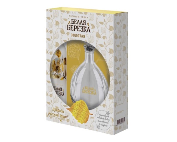 Водка БЕЛАЯ БЕРЕЗКА Золотая 40% 700мл + графин  / интернет-магазин напитков Лоза в Улан-Удэ
