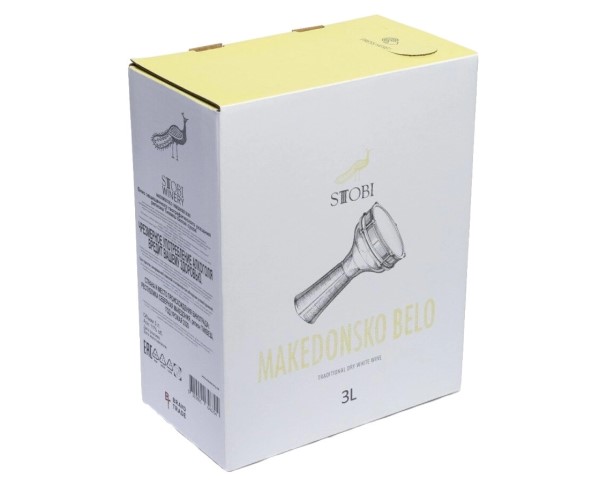 Вино СТОБИ Македонское белое сухое 11% 3л т/п / интернет-магазин напитков Лоза в Улан-Удэ