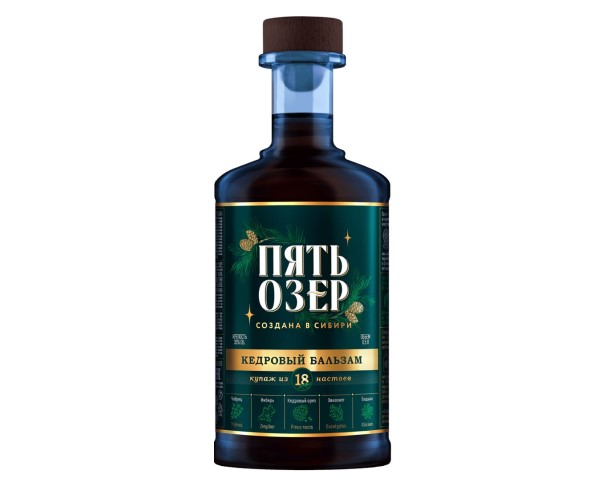 Бальзам ПЯТЬ ОЗЕР Кедровый 35% 500мл / интернет-магазин напитков Лоза в Улан-Удэ