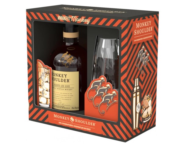 Виски МАНКИ ШОЛДЕР 40% 700мл + стакан п/у / интернет-магазин напитков Лоза в Улан-Удэ