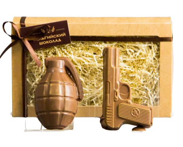Набор шок фигурок ВЕК ШОКОЛАДА Пистолет и граната 150г / интернет-магазин напитков Лоза в Улан-Удэ