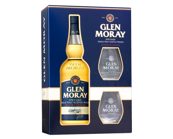 Виски ГЛЕН МОРЕЙ Сингл Молт Элгин Классик односол. 40% 700мл п/у+2 бокала / интернет-магазин напитков Лоза в Улан-Удэ