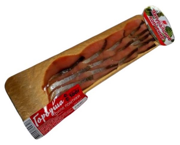 Горбуша нарезка х/к в/у 100г / интернет-магазин напитков Лоза в Улан-Удэ