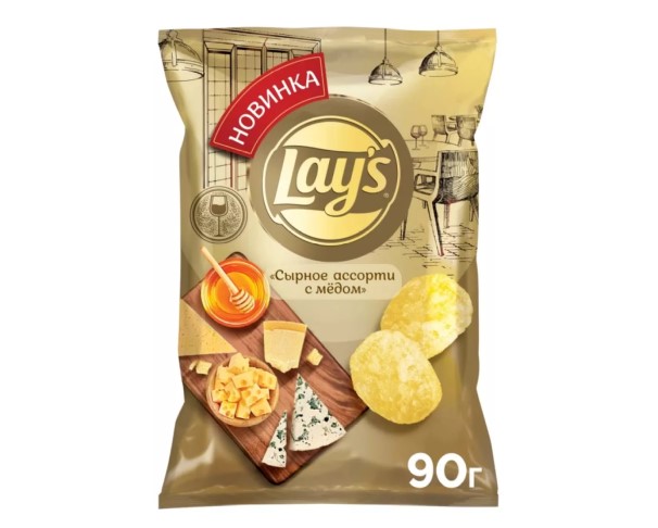 Чипсы ЛЭЙС Сырное ассорти с мёдом 90г / интернет-магазин напитков Лоза в Улан-Удэ