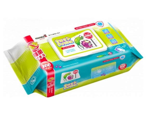 Салфетки влажные МАНЕКИ антибактериальные 100шт WT1410H / интернет-магазин напитков Лоза в Улан-Удэ