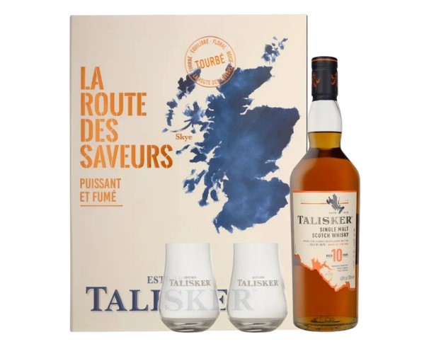 Виски ТАЛИСКЕР 10 лет односолодовый 45,8% 700мл п/у + 2 стакана / интернет-магазин напитков Лоза в Улан-Удэ