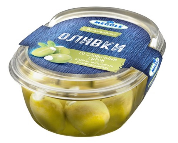 Оливки MEGGLE со сливочным сыром 210г / интернет-магазин напитков Лоза в Улан-Удэ