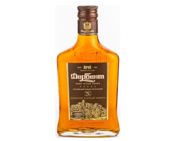 Коньяк России ДЕРБЕНТ Пять звездочек 40% 250мл / интернет-магазин напитков Лоза в Улан-Удэ