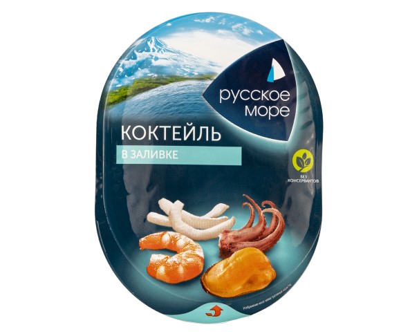 Коктейль РУССКОЕ МОРЕ из морепродуктов Оригинал в масле 180г / интернет-магазин напитков Лоза в Улан-Удэ