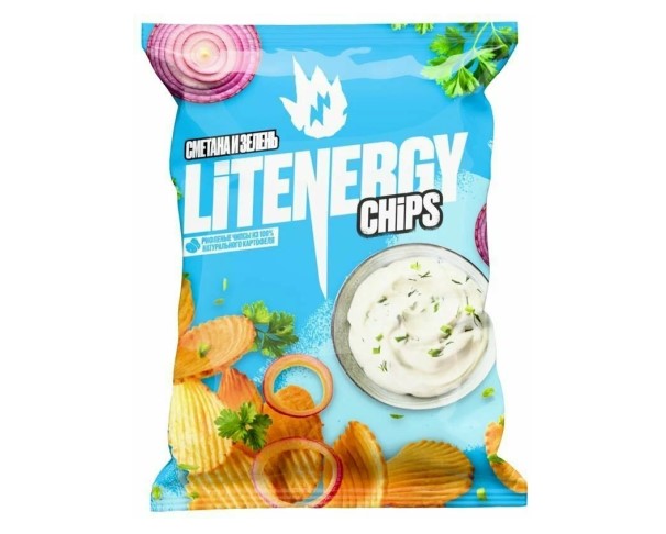 Чипсы ЛИТ ЭНЕРДЖИ Сметана зелень 120г / интернет-магазин напитков Лоза в Улан-Удэ