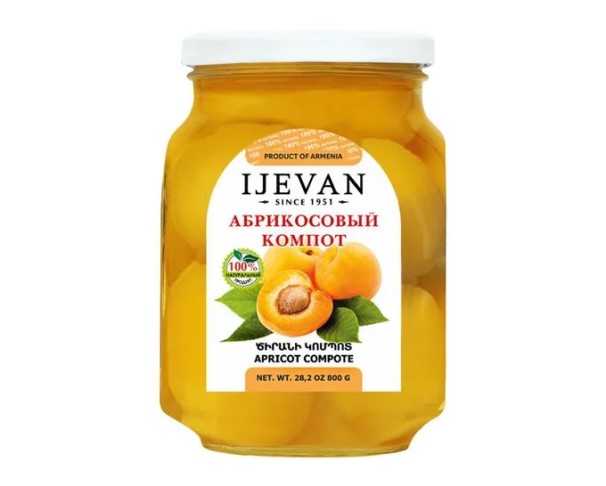 Компот ИДЖЕВАН Абрикосовый 800г ст/б / интернет-магазин напитков Лоза в Улан-Удэ