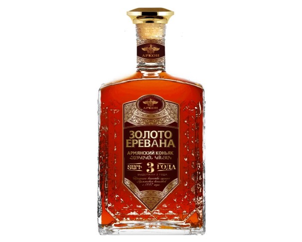 Коньяк ЗОЛОТО ЕРЕВАНА трехлетний 40% 500мл / интернет-магазин напитков Лоза в Улан-Удэ