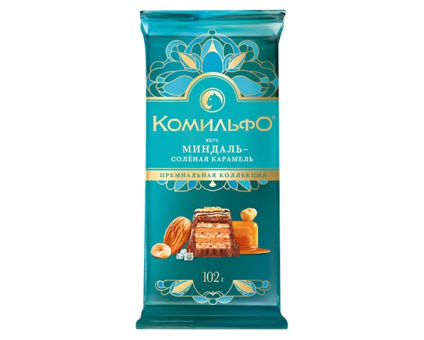 Шоколад КОМИЛЬФО Миндаль 102г / интернет-магазин напитков Лоза в Улан-Удэ