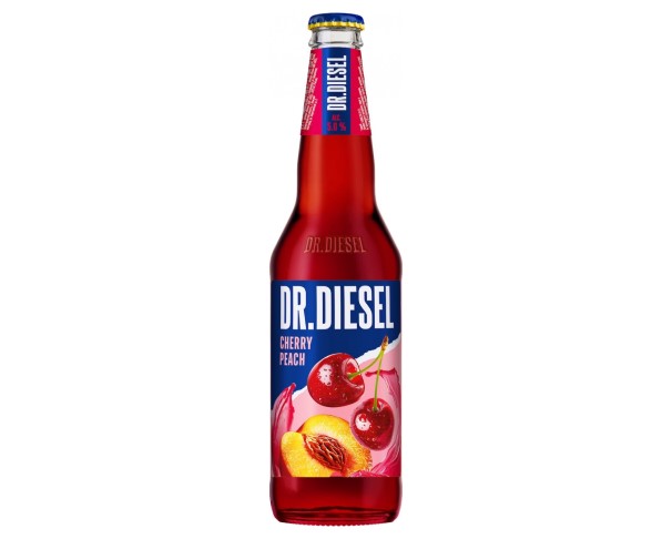 Пивной напиток ДОКТОР ДИЗЕЛЬ Вишня и Персик 5% 400мл ст/б / интернет-магазин напитков Лоза в Улан-Удэ