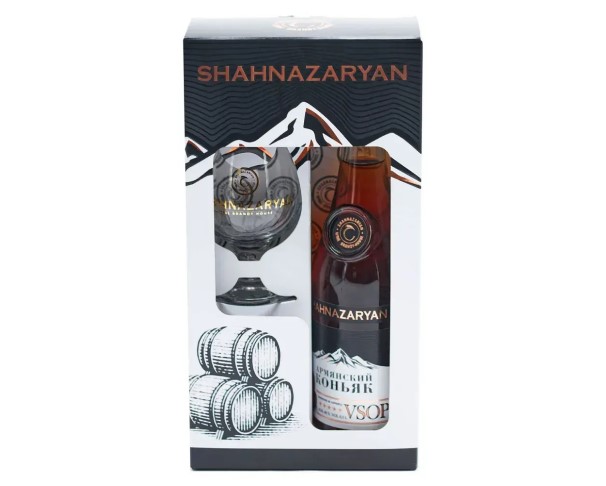Коньяк ШАХНАЗАРЯН VSOP 5 лет 40% 500мл п/у + бокал / интернет-магазин напитков Лоза в Улан-Удэ
