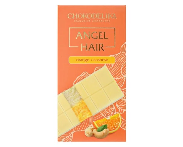 Шоколад ШОКОДЕЛИКА белый Angel Hair Апельсин/кешью 150г / интернет-магазин напитков Лоза в Улан-Удэ