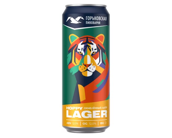 Пиво ГОРЬКОВСКАЯ ПИВОВАРНЯ Лагер 5% 450мл ж/б / интернет-магазин напитков Лоза в Улан-Удэ
