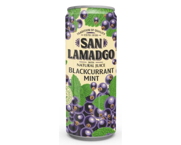 Напиток газ САН ЛАМАДЖО Черн смородина мята 430мл ж/б / интернет-магазин напитков Лоза в Улан-Удэ