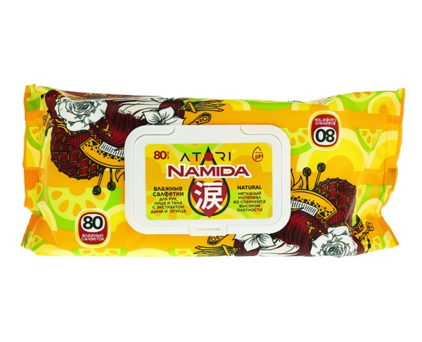 Салфетки влажные АТОРИ Намида с экстр дыни и огурца 80шт / интернет-магазин напитков Лоза в Улан-Удэ