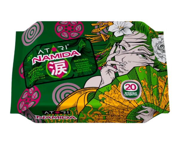 Салфетки влажные АТОРИ Намида свежая мята 20шт / интернет-магазин напитков Лоза в Улан-Удэ