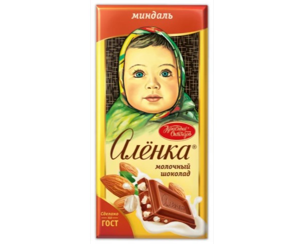 Шоколад АЛЕНКА с миндалем 75г / интернет-магазин напитков Лоза в Улан-Удэ