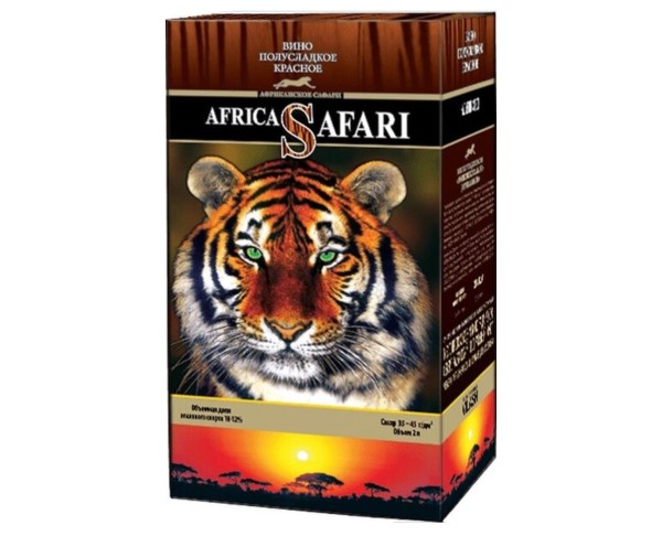 Вино России АФРИКАНСКОЕ САФАРИ красное полусладкое 10-12% 2л т/п / интернет-магазин напитков Лоза в Улан-Удэ