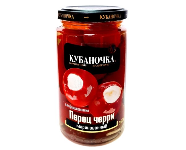 Перец КУБАНОЧКА Черри маринованные в масле 360г ст/б / интернет-магазин напитков Лоза в Улан-Удэ