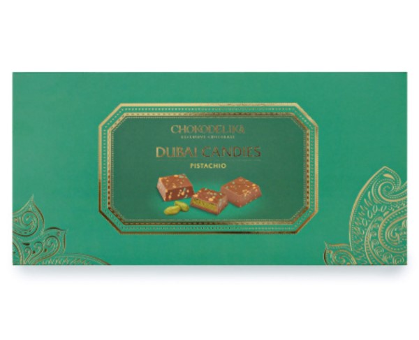 Конфеты ШОКОДЕЛИКА молочный с начинкой Дубай фисташка 125г / интернет-магазин напитков Лоза в Улан-Удэ