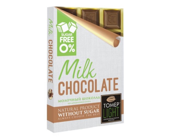 Шоколад ТОМЕР молочный 33% какао без сахара Лайт 90г / интернет-магазин напитков Лоза в Улан-Удэ