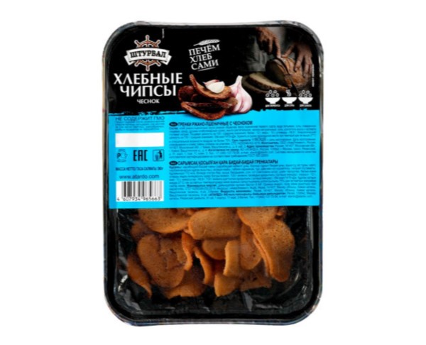 Чипсы ШТУРВАЛ хлебные с чесноком 170г / интернет-магазин напитков Лоза в Улан-Удэ