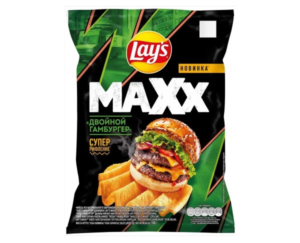 Чипсы ЛЭЙС МАКС Двойной гамбургер 100г / интернет-магазин напитков Лоза в Улан-Удэ