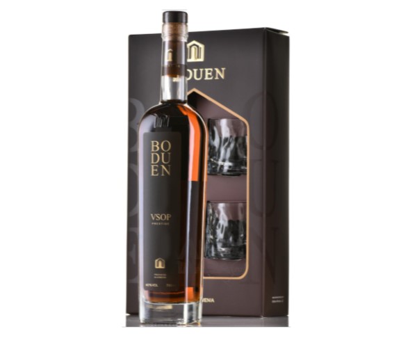 Коньяк БОДУЕН КВ 7 лет 40% 700мл п/у + 2 бокала / интернет-магазин напитков Лоза в Улан-Удэ