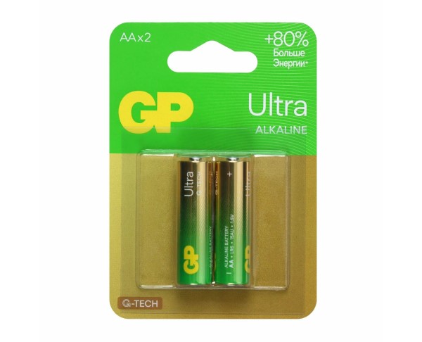 Батарейки GP Ultra Alkaline G-Tech 15А AA - 2 шт / интернет-магазин напитков Лоза в Улан-Удэ