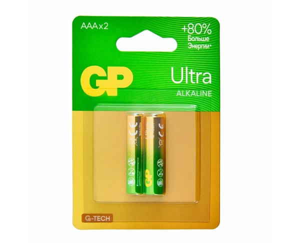 Батарейки GP Ultra Alkaline G-Tech 24А AАA - 2 шт / интернет-магазин напитков Лоза в Улан-Удэ
