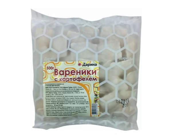 Вареники ДАРИНА с картофелем 500г / интернет-магазин напитков Лоза в Улан-Удэ