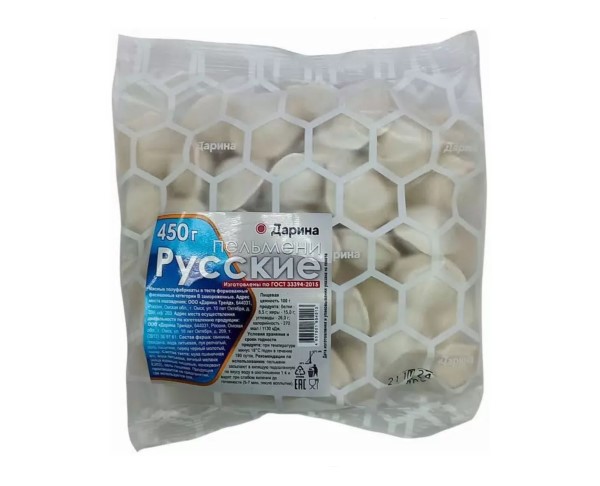 Пельмени ДАРИНА Русские 450г / интернет-магазин напитков Лоза в Улан-Удэ