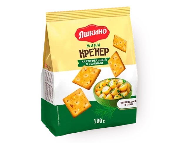 Крекер ЯШКИНО картофельный с зеленью мини 180г / интернет-магазин напитков Лоза в Улан-Удэ