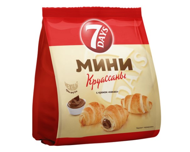Круассан 7 DAYS мини с кремом Какао 123г / интернет-магазин напитков Лоза в Улан-Удэ