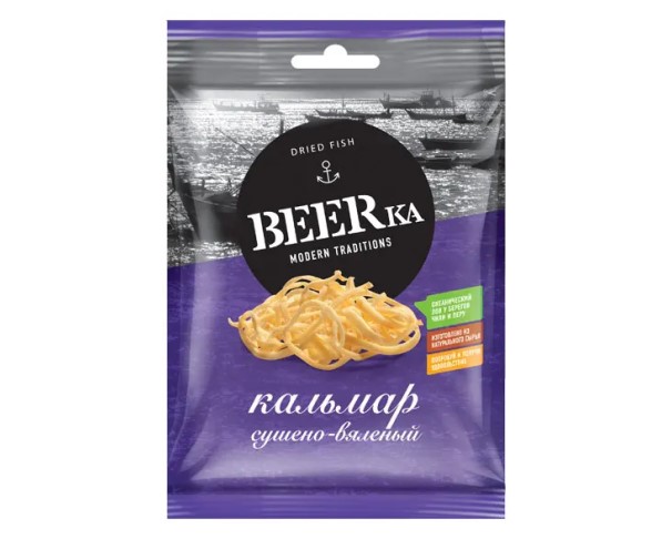 Кальмар БИРКА Сушеный соломка 38 г / интернет-магазин напитков Лоза в Улан-Удэ