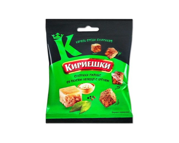 Сухарики КИРИЕШКИ Холодец с хреном 40 г / интернет-магазин напитков Лоза в Улан-Удэ