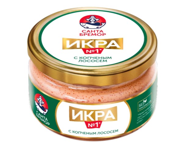 Икра САНТА БРЕМОР мойвы с копченым лососем 180г с/б / интернет-магазин напитков Лоза в Улан-Удэ